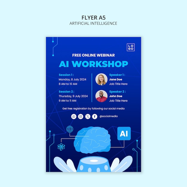 Artificial Intelligence Template Design – Free Download, Download Free Stock Photo