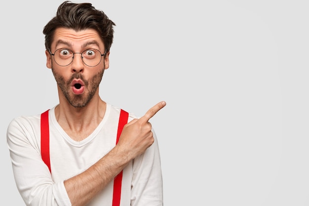 Surprised Bearded Male with Astonished Expression – Free Stock Photo, Download for Free