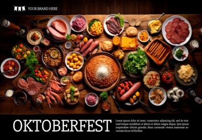 Oktoberfest Banner Design Featuring Traditional Food – Free Download