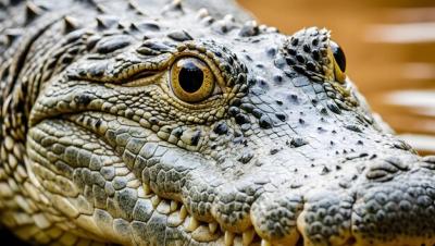 Close-Up Macro Photo of Wild Crocodile Eyes – Free Download