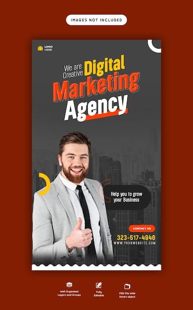 Digital Marketing Agency and Corporate Facebook & Instagram Story Template – Download Free Stock Photo