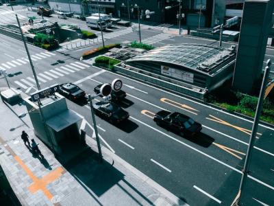 Sunny Day High Angle View of City Cars – Free Stock Photo Download