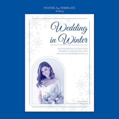 Winter Wedding Celebration Poster Template – Free to Download