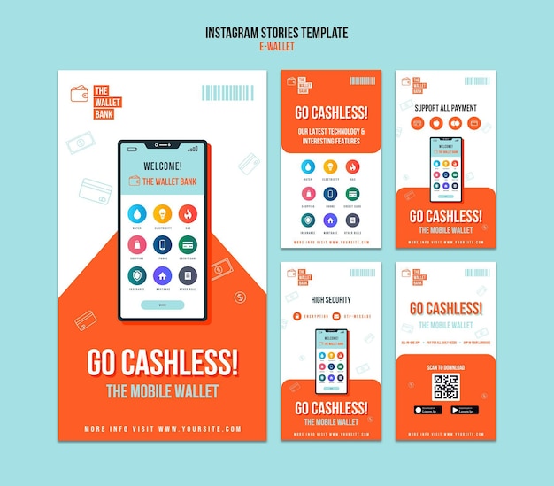 Cashless Instagram Stories Template for Free Download