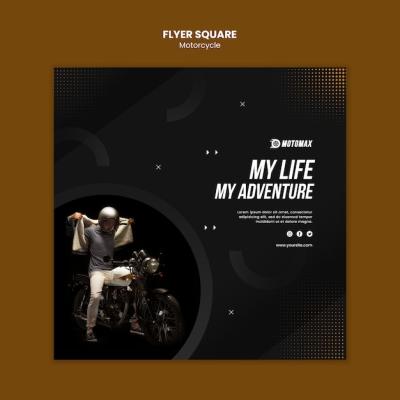 Motorcycle Concept Flyer Square – Free Stock Photo for Download