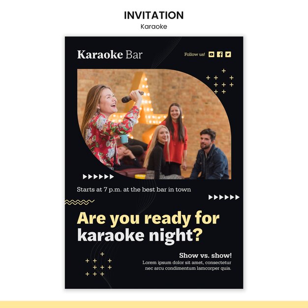 Karaoke Party Invitation Template – Download Free Stock Photo