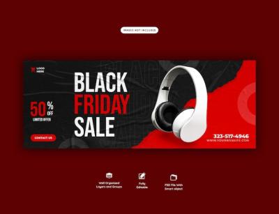 Black Friday Super Sale Facebook Cover Template – Free Download