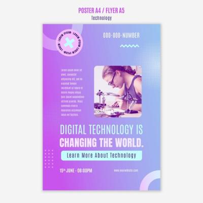 Gradient Technology Template Design – Free Download