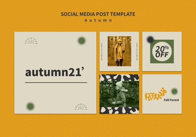 Autumn Adventure in the Forest: Stunning Instagram Post Templates – Free Download