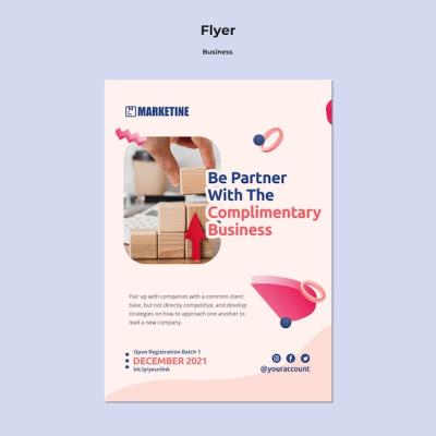 Vertical Flyer Template for Marketing Business with Geometric Shapes – Free Download