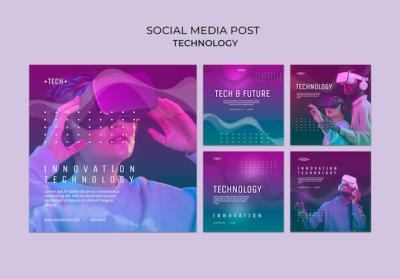 Innovative Technology Concept for Social Media Posts – Free Download