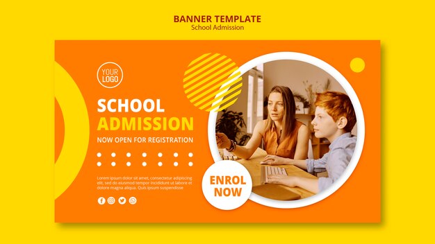 School Admission Concept Banner Template – Free Download