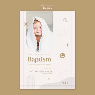 Newborn Christian Baptism Event Poster Template – Free Download