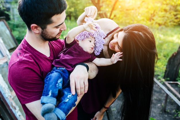 Fun and Relaxation of a Young Family Outdoors in the Countryside – Free Stock Photo