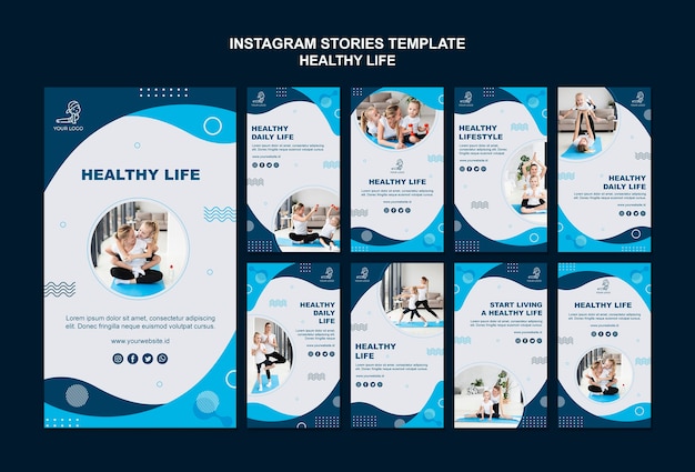 Instagram Stories for a Healthy Life Concept – Free Download