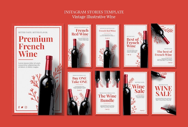 French Wine Instagram Stories Template for Engaging Posts – Free Download