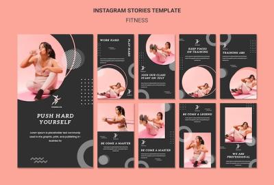 Fitness Instagram Stories Template – Download Free Stock Photo