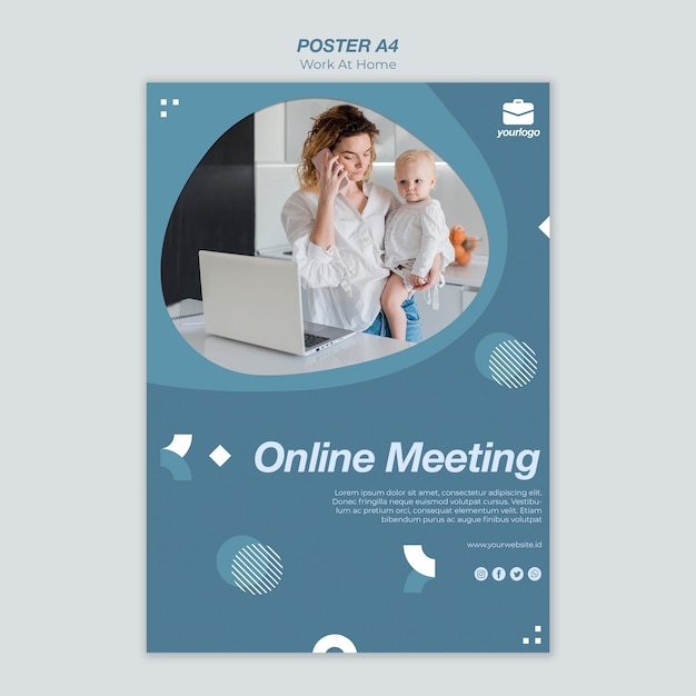 Work from Home Poster Template – Free Download