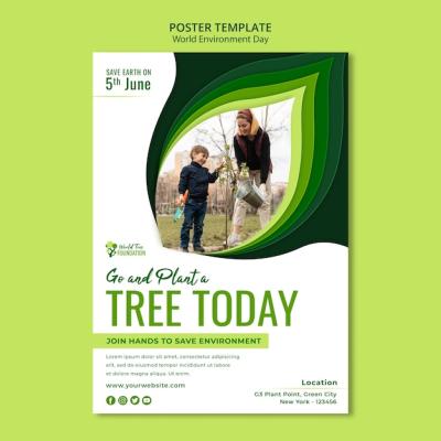 Vertical Poster Template for World Environment Day – Free to Download