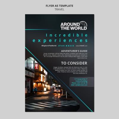 Gradient Futuristic Travel Poster Template – Free Download