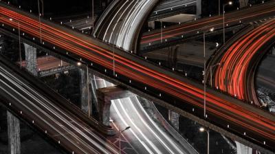 High Angle View of Light Trails on Highways at Night – Free Stock Photo, Download for Free