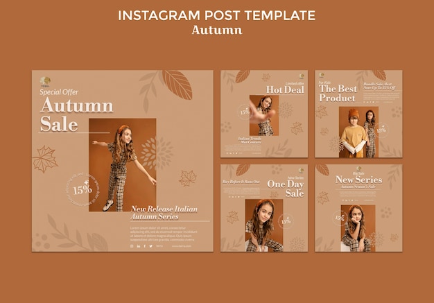 Autumn Template Design for PSD – Download Free Stock Photo