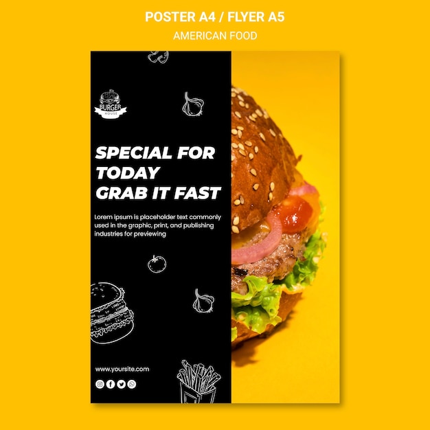 American Food Flyer Template Theme – Free Download