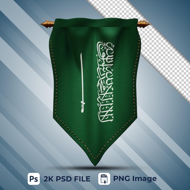 3D Realistic Saudi Arabia Flag Pennant – Free Download, Free Stock Photo