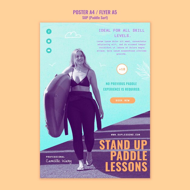 Duotone Sup Poster Template – Download Free Stock Photo