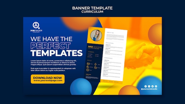 Create the Perfect Resume Horizontal Banner Template – Free Download