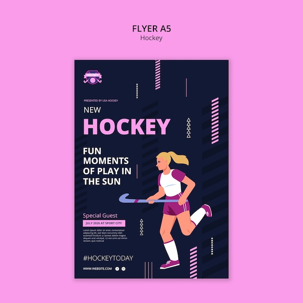 Hockey Template Design – Free Download for Stunning PSD Templates