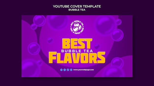 Bubble Tea YouTube Cover Template Design – Free Download