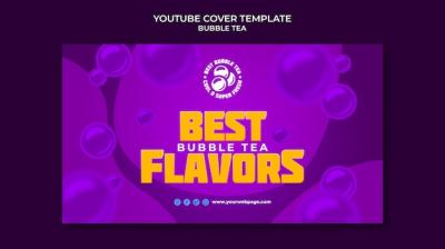 Bubble Tea YouTube Cover Template Design – Free Download