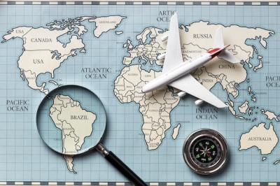 Travel Map and Airplane Image – Free Download