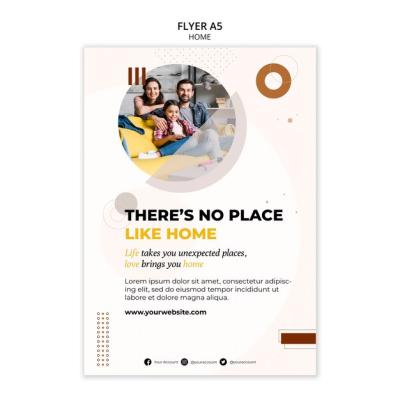 Minimalistic Shapes Vertical Flyer Template for New Homes – Free Download