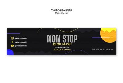 Music Channel Twitch Banner Template – Free Download