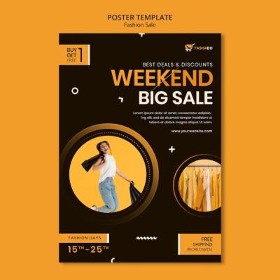 Stylish Fashion Sale Poster Template – Free to Download