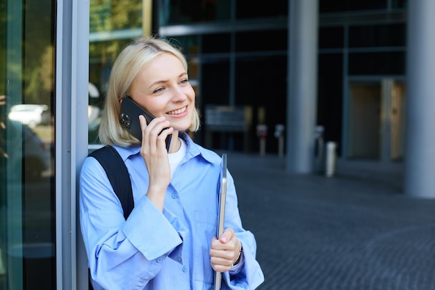 Modern Young Woman Student in City Centre – Free Stock Photo for Download