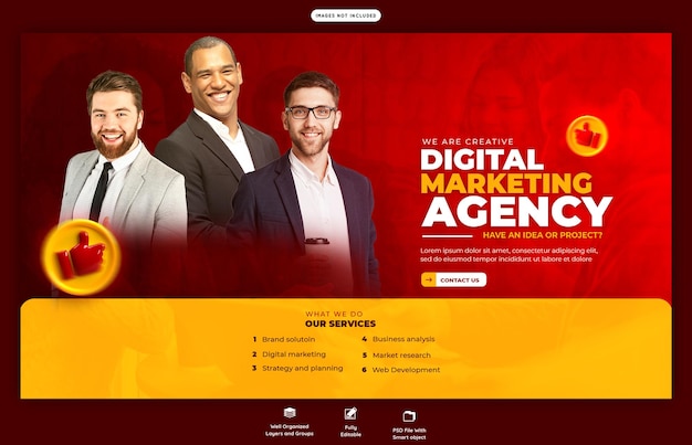 Digital Marketing Agency and Corporate Web Banner Template – Free Download