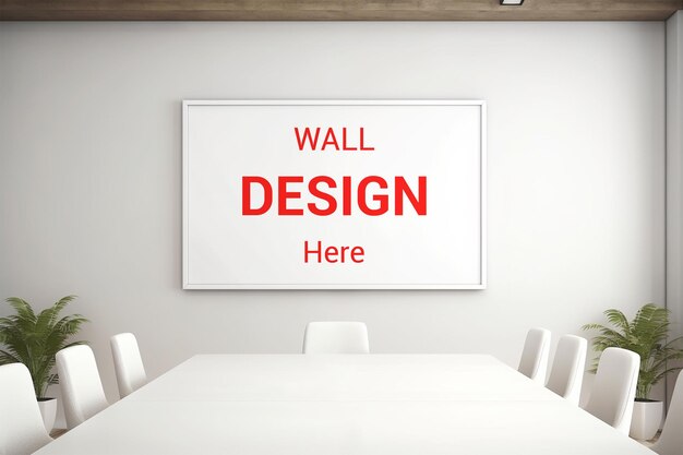 Modern Office Meeting Room Wall Mockup – Free Download