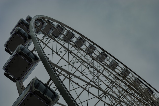 Empty Ferris Wheel on a Rainy Cloudy Day at the Park – Free Download