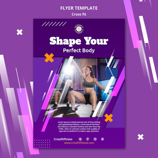 Geometric Shapes Vertical Flyer Template for Physical Exercise Classes – Free Download