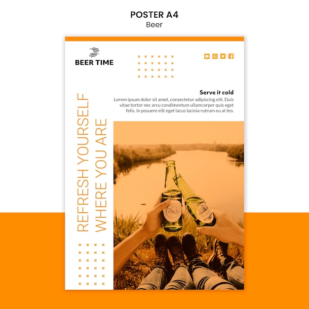 Beer Poster Template Design – Free Download for Craft Beer Enthusiasts