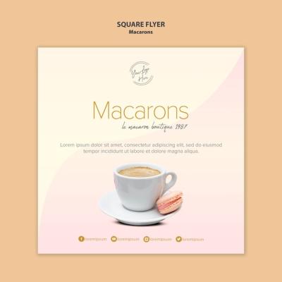 Macarons Sale Square Flyer – Free Download