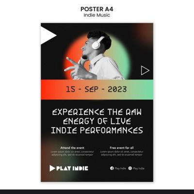 Gradient Indie Music Poster Template – Free Download