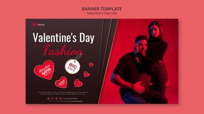 Lovely Valentine’s Day Banner Template – Free Download