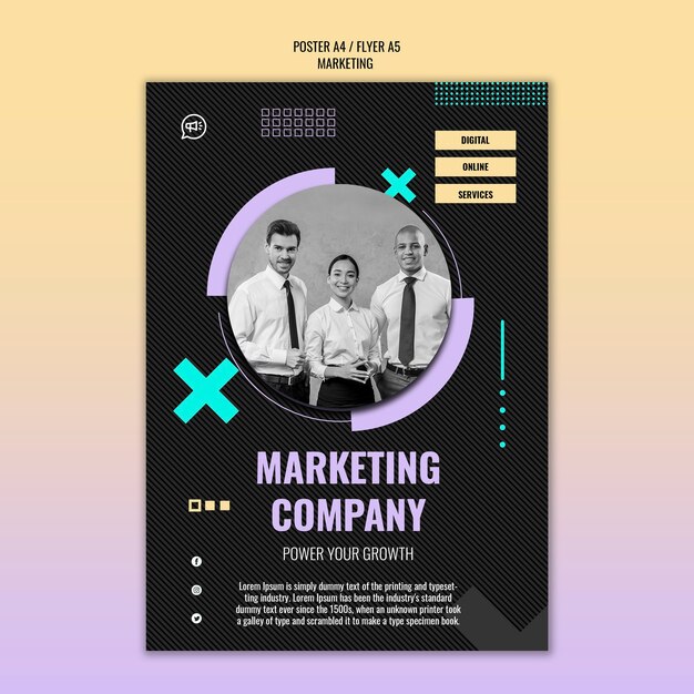 Gradient Marketing Design Template – Free Download