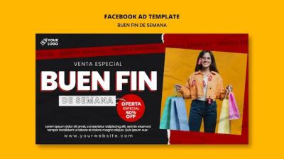 Flat Design Buen Fin Facebook Template – Free Download