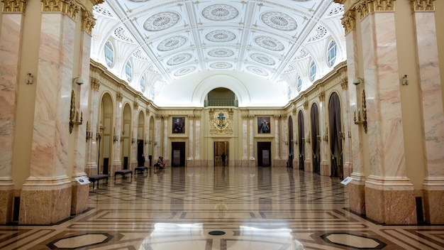 Interior of The National Art Museum in Bucharest, Romania – Golden Details, Marble, and Paintings