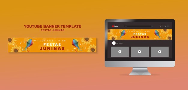 Festa Junina Celebration YouTube Banner – Free Download